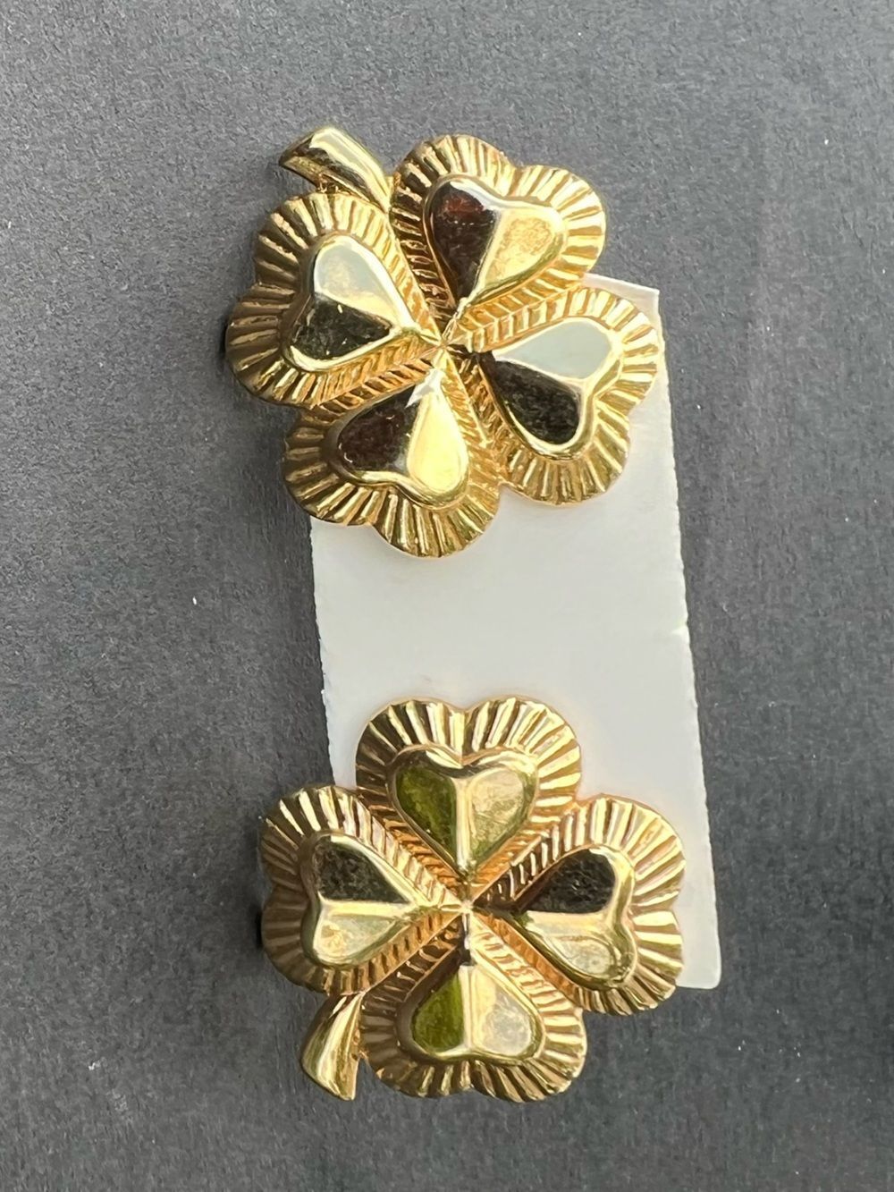 GoldโClover Heart Stud Earrings - Women's Jewelry